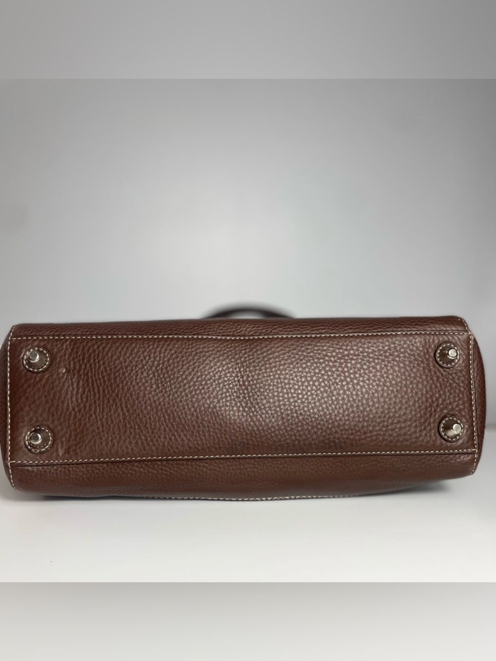 Coach Hampton Brown Pebbled Leather Shoulder Braided Satchel. - Picture 13 of 13